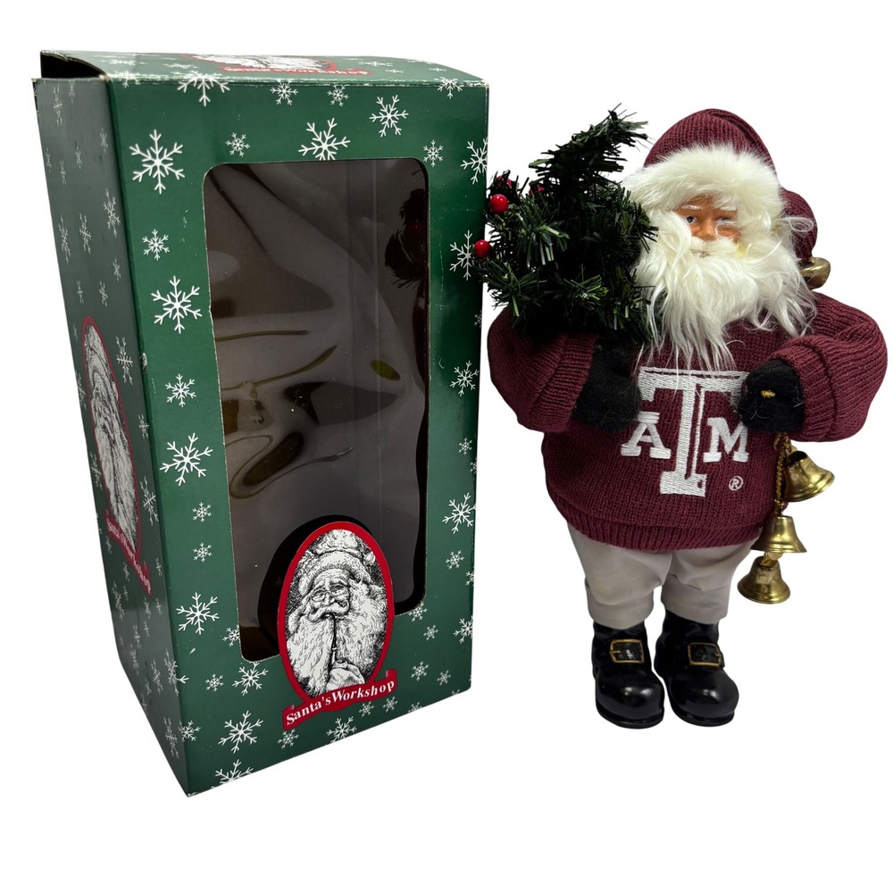 Santa's Workshop Texas A&M Aggies Santa Claus Figurine Holiday Decor 11" TXA001